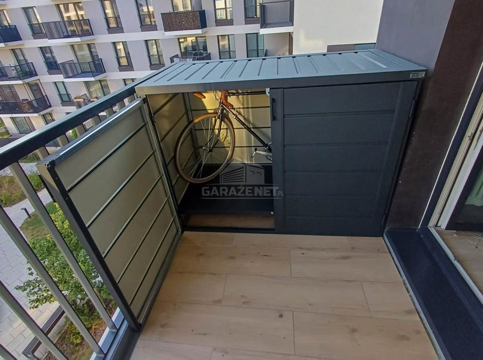 Box Rowerowy - Schowek Na Rower Wózek 180X100  Antracyt Nb431