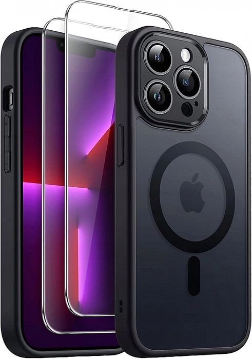 Etui Magnetyczne iPhone 13 Pro Max 6,7"x2 Szkło Hartowane JETech 3w1 C