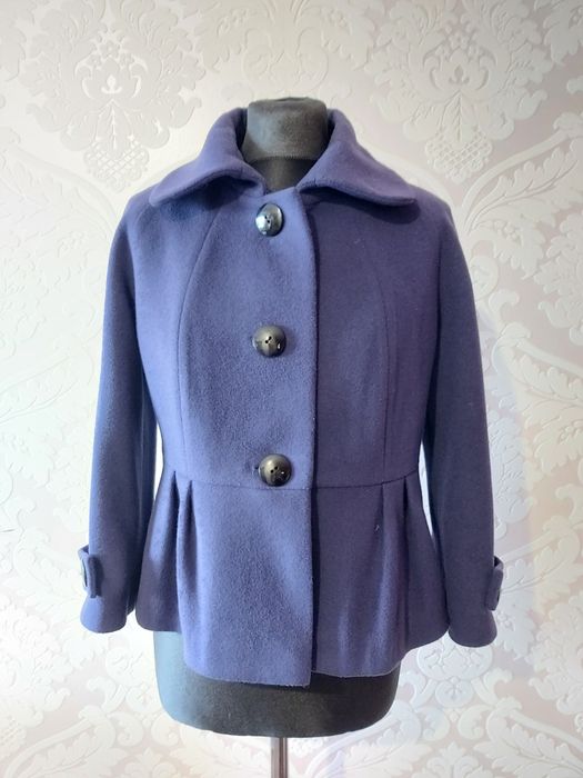 Fioletowa kurtka żakiet z baskinką 38 M Gaba