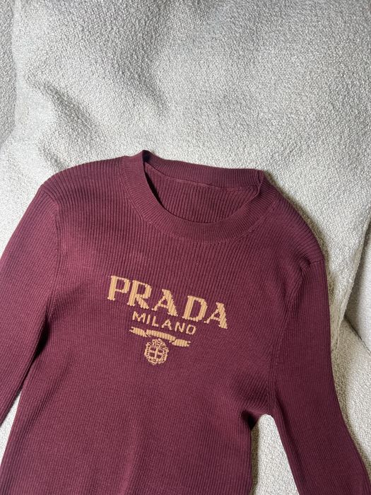 Бордова кофта Prada! Розмір XS-S! Розпродаж люксових речей до 70%