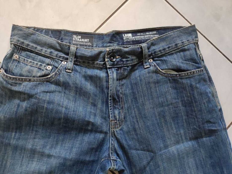 spodnie klasyczne jeans dżinsowe proste męskie UK Style