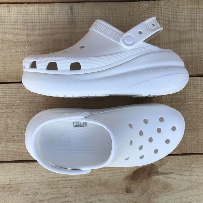 Жіночі Крокси Crocs Classik Crush На Платформі Білі