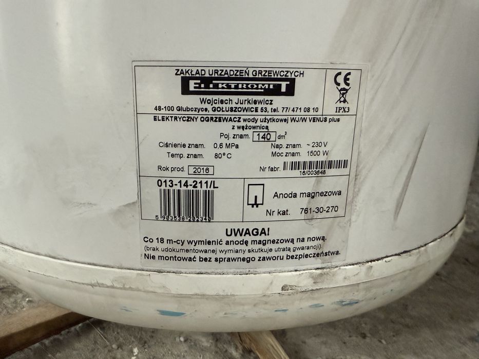 Boiler elektryczny z wężownica 140