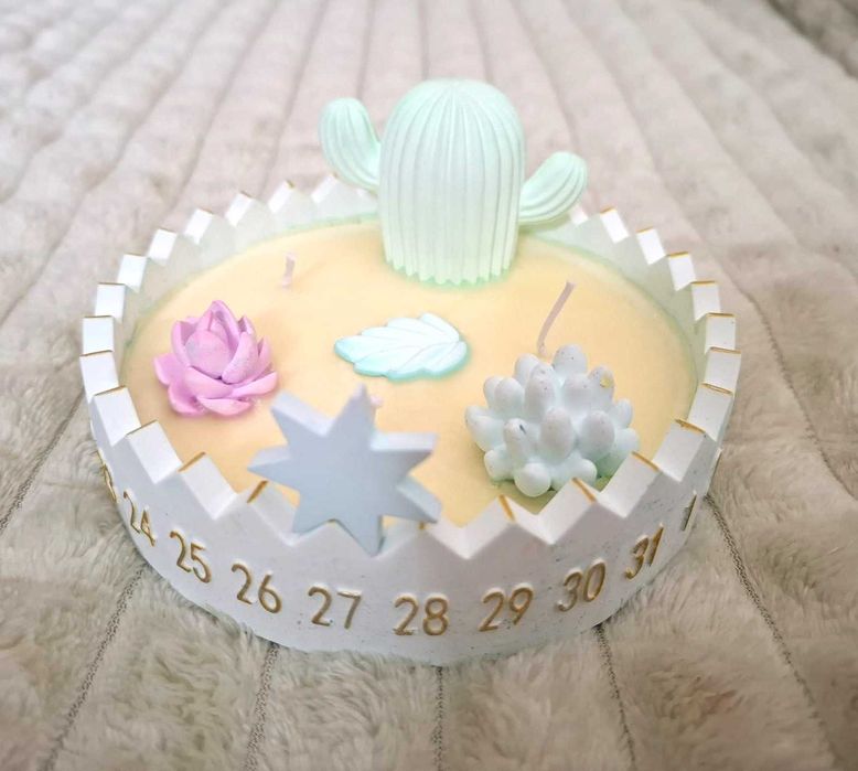 Vela artesanal Lume Lux – Calendário de Luz - Suculentas