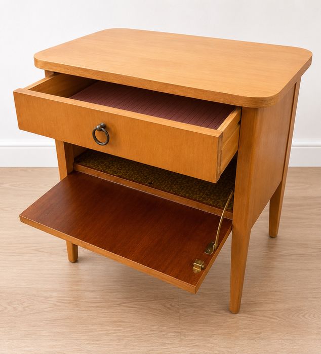 Szafki nocne - komplet 2 sztuki ,vintage PRL | drewniana | mid-century | retro