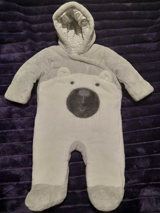 2 дитячі комбінезони H&M + F&F 2-9 міс / зимовий + плюшевий / теплі