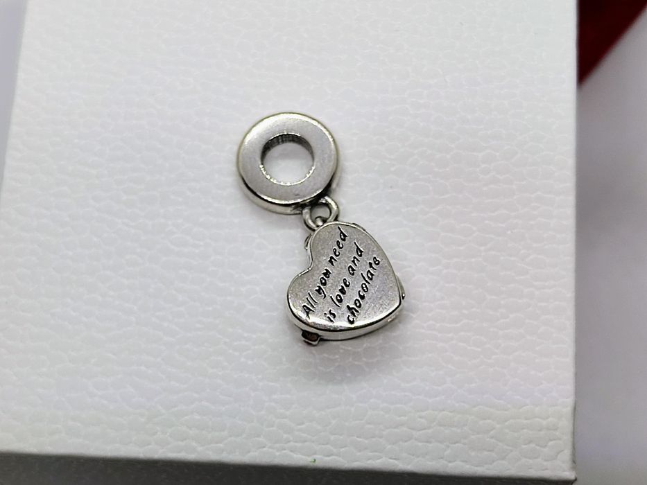 Charm's zawieszka otwierana S925 ALE serce czekolada