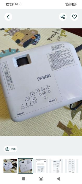 Projetor Epson EB-E01, pouco usado