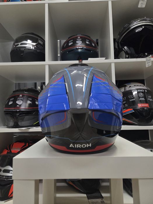 Kask motocyklowy matryx szaro niebieski nitegralny roz S