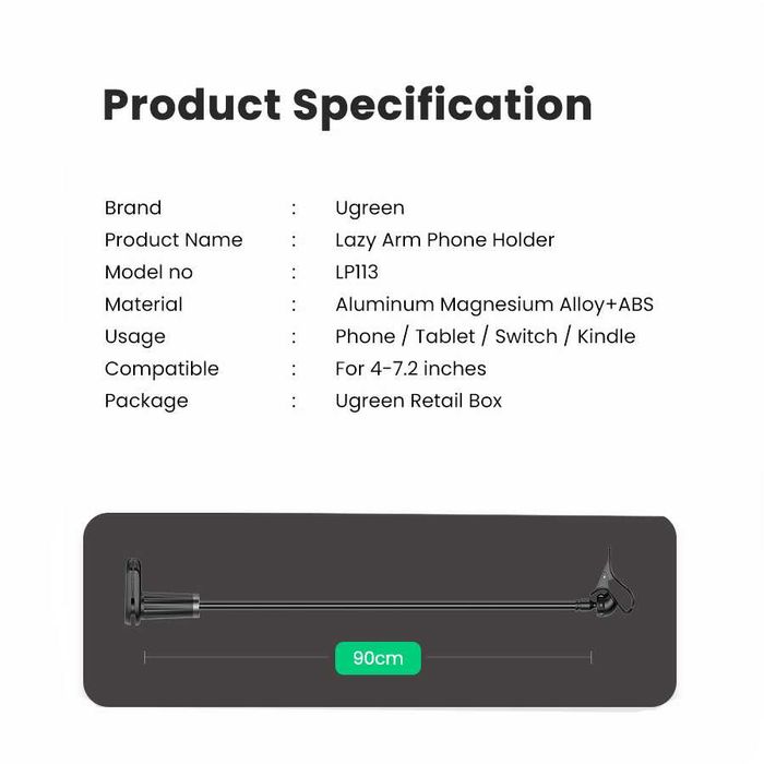 Тримач підставка для телефону UGREEN гибкий держатель для телефона