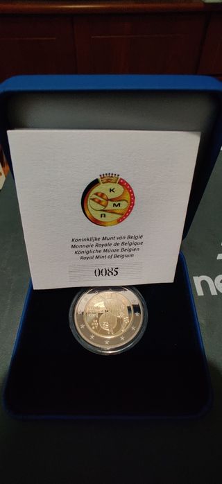 Moeda 2 euros PROOF Bélgica Lotaria Nacional 2025