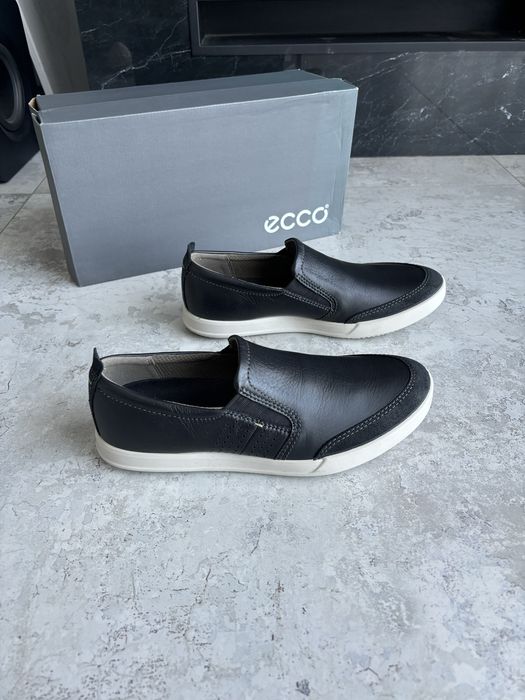 чоловічі сліпони ecco collin 2.0, 40 кросівки кеди шкіряні чорні нові фірмові оригінал екко Мужские слипоны