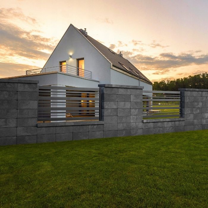 Pustak Gładki Ogrodzenie betonowe, firma TARCZYNSCY