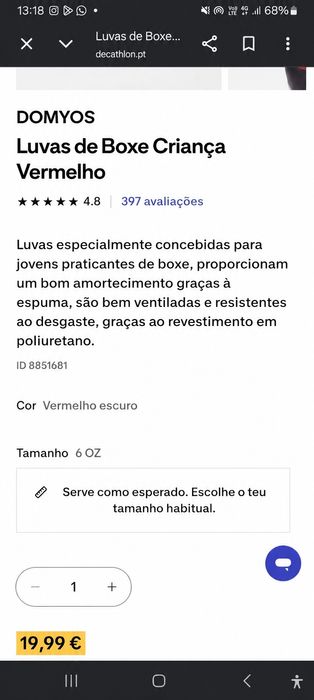 Luvas de box criança