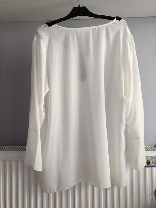 Biała bluzka elegancka 50 tiul mgiełka