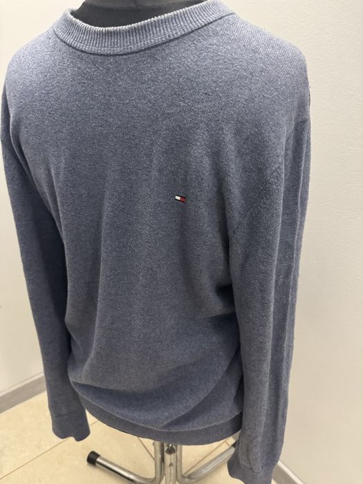 Tommy Hilfiger,męski sweter r.M niebieski extra stan bawełna + kaszmir