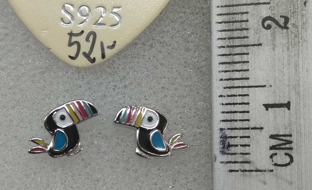 Kolczyki Tukany Srebro 925 NOWE