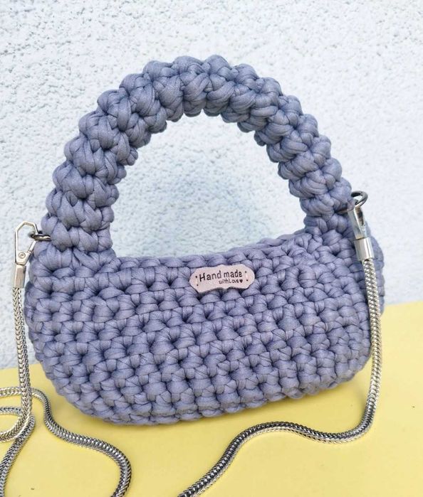 Torebka koszykowa crochet na łańcuszku