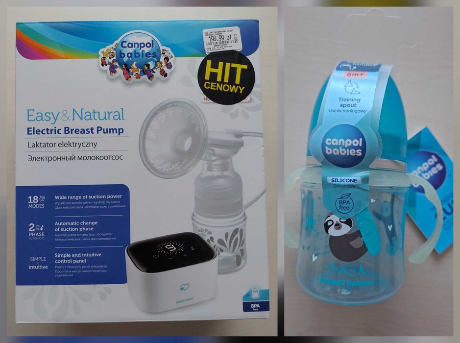Laktator elektryczny Canpol babies Natural&Easy +Nowy kubek treningowy
