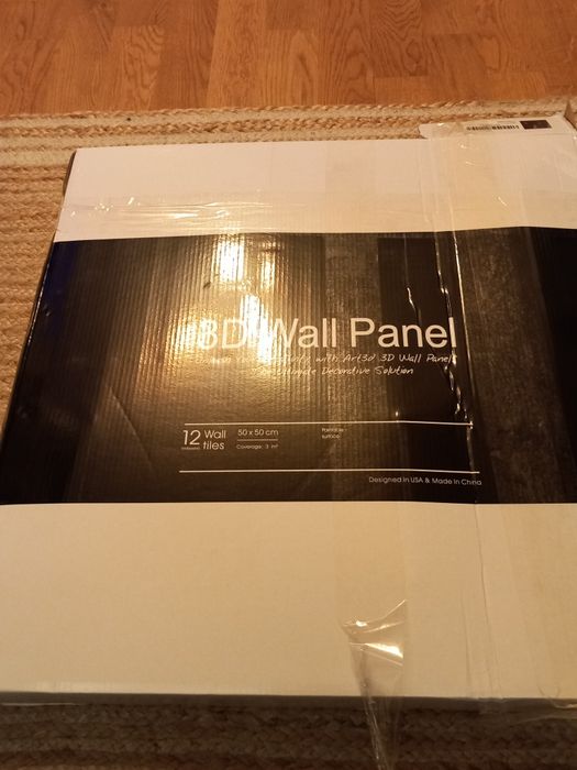 Art3d – 12 sztuk panele ścienne 3D 50 x 50 cm - czarne