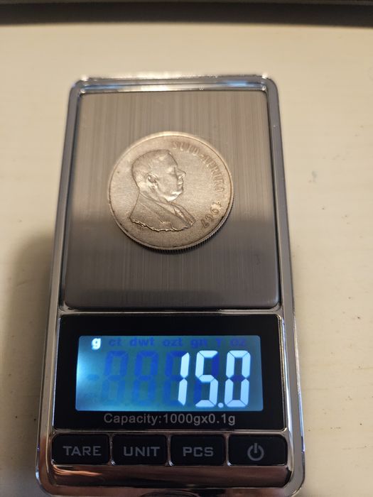 1 rand Suid-Africa prata