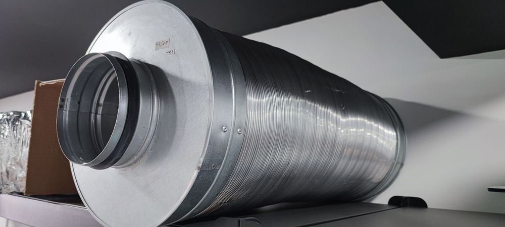 Silenciador inline para sistemas de extração de ar