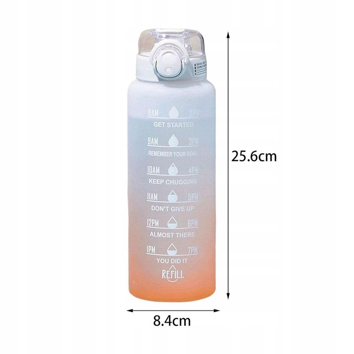 ATORSE Butelka na wodę Bidon z miarką Fitness 1000ml 1L Siłownia