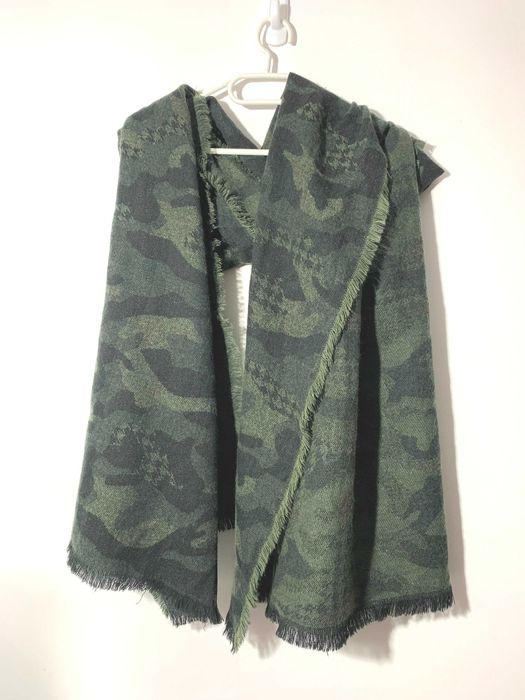 duży szal unisex moro khaki chusta wiosna jesień zima damski męski