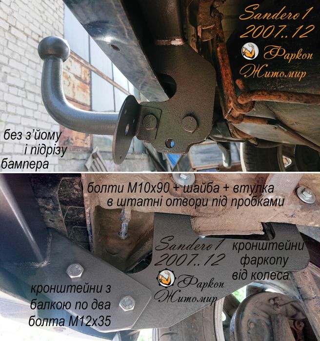 Фаркоп Рено Дачия Сандеро Степвей Sandero Stepway 2007-2012