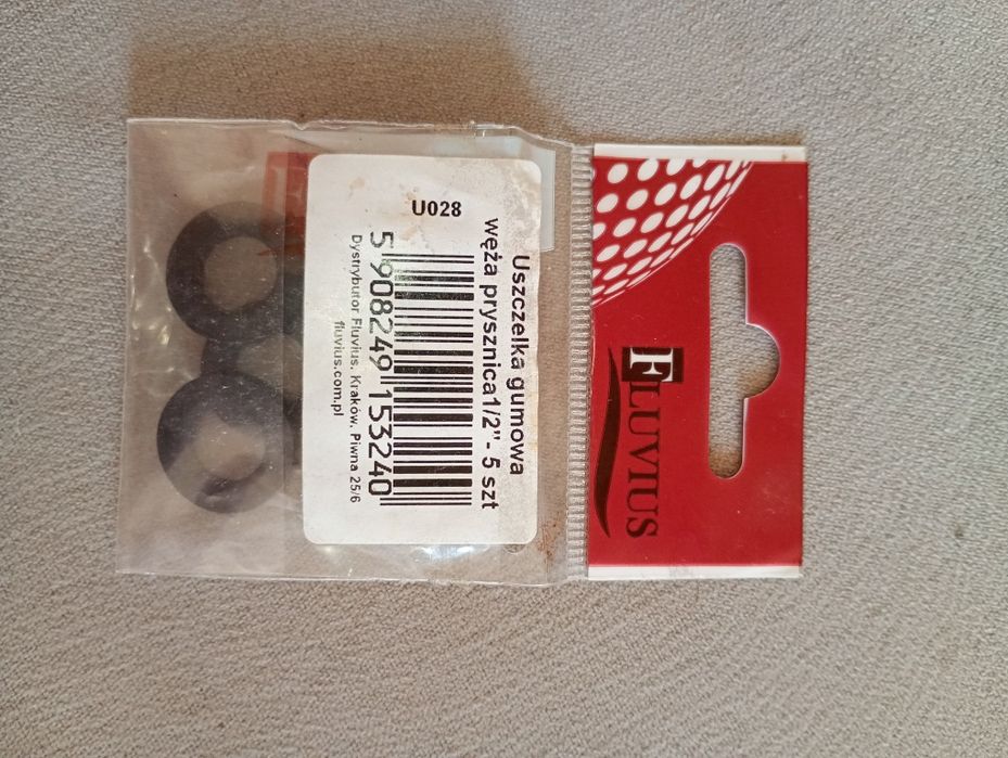 uszczelka gumowa węża prysznica 1/2" Fluvius 5 szt. czarne nowe