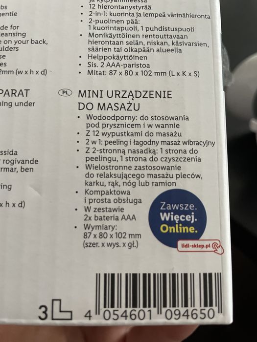 Nowy masażer wibrujący Silver Crest do ciała na baterie do kąpieli