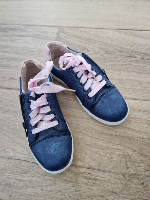 Półbuty buty skórzana wkładka dziewczęce Wojtyłko r. 30 granatowe różo