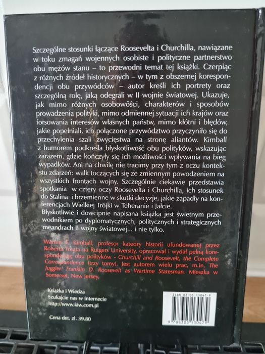 Roosevelt Churchill i II wojna światowa Warren F. Kimball historia