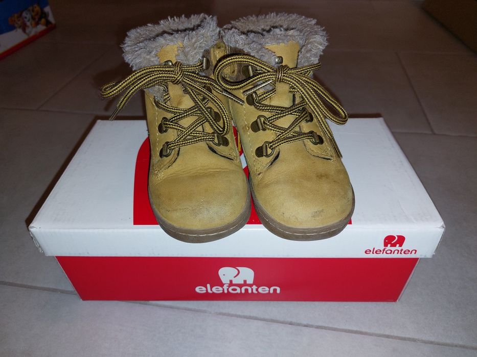 Buty zimowe Elefanten, brązowe kozaki, roz. 23