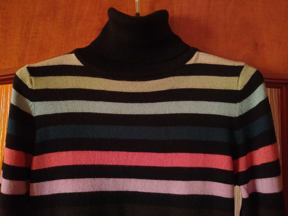 SUD Express  Francuski damski sweter z golfem, 50% Merino, Rozmiar M-L