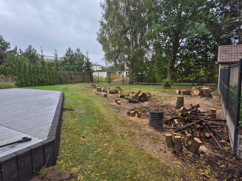 Wycinka drzew równanie terenu drenaż prace ziemne ogrodnicze