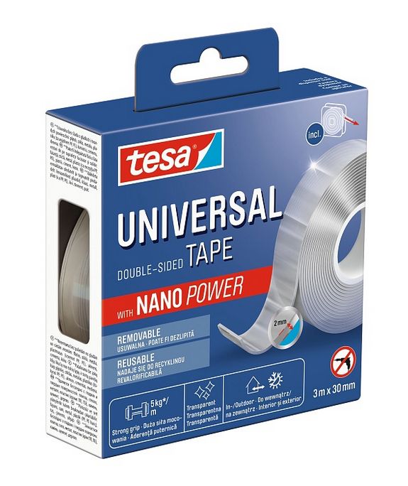 TESA Taśma montażowa dwustronna z NANO POWER 30mm/3m 5kg udźwigu
