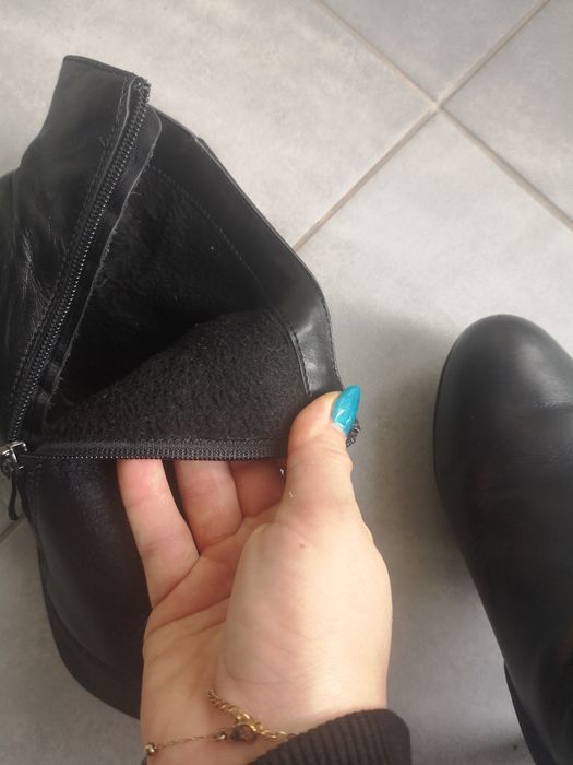 Czarne skórzane botki 37 buty damskie