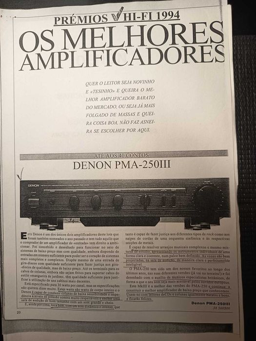 Amplificador Denon PMA-250III – Estado Impecável (Como Novo) - MARK III