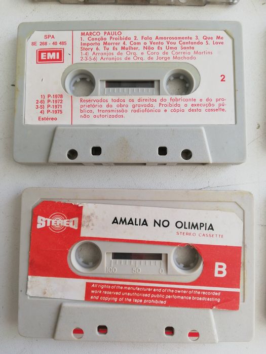 Cassetes antigas sem caixa