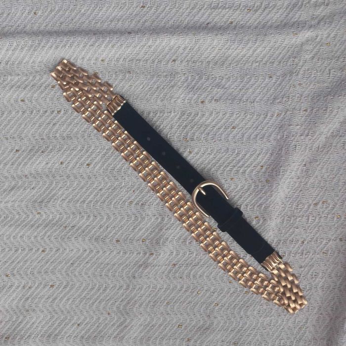 elegancki pasek czarno- złoty