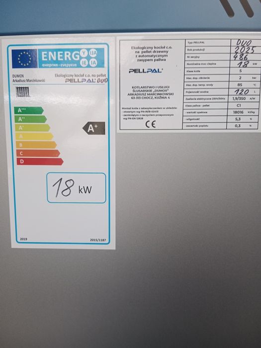 Kocioł C.O pellpal DUO  piec na pellet 18KW Montaż Gratis!!!