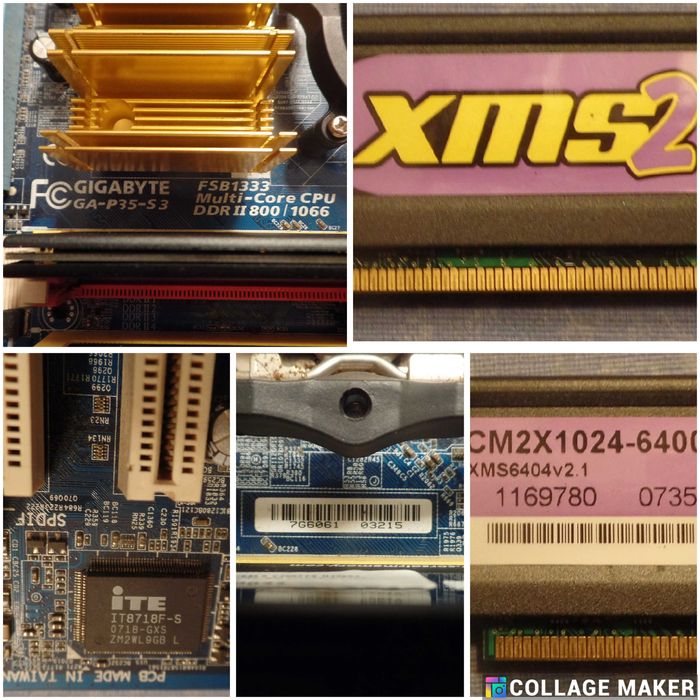 Board Gigabite GA-P35-S3 mais 2 memórias Ram XMS2-6400