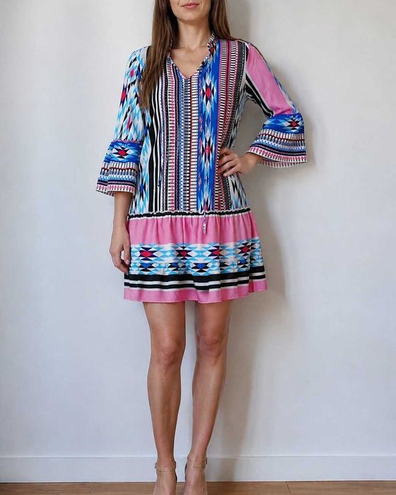 Luźna sukienka oversize boho etno