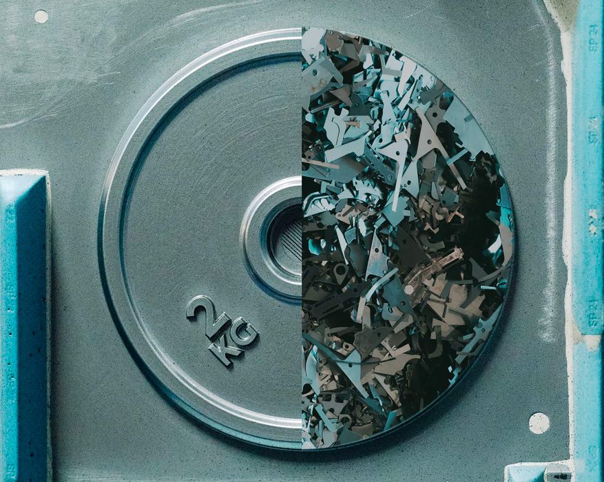 Conjunto halteres de musculação 20 kg com disco ferro fundido parte