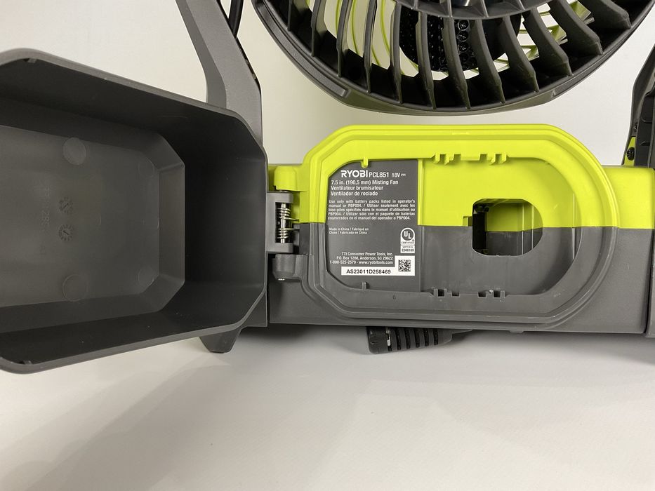 Аккумуляторный вентилятор RYOBI PCL851 18V ONE+ с функцией увлажнения