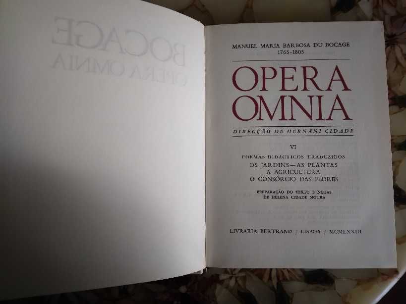 Opera Omnia de Manuel Maria Barbosa du Bocage