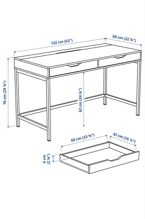 Secretária Alex 132x58cm - Ikea