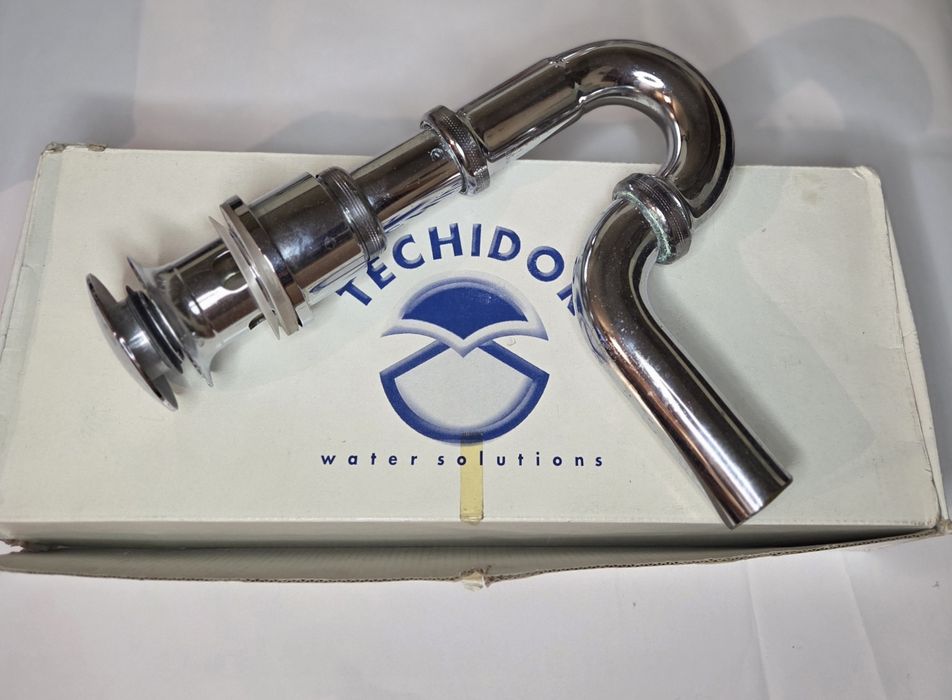 Bateria umywalkowa wysoka + syfon + korek – komplet do umywalki nablat