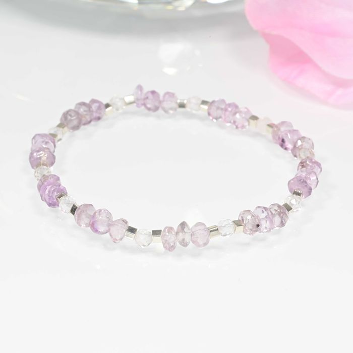 Bransoletka Ametyst, Kryształ Górski naturalne kamienie